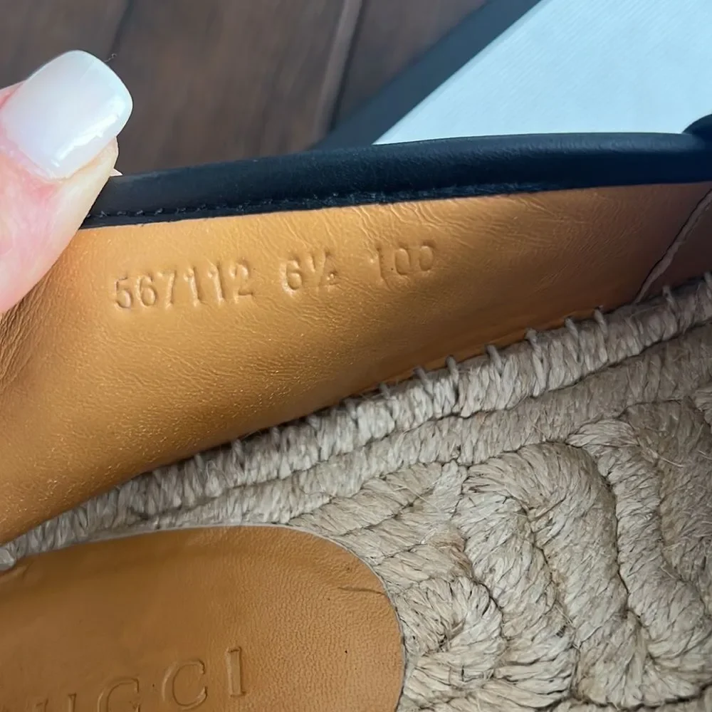 Gucci Black Leather Espadrilles
